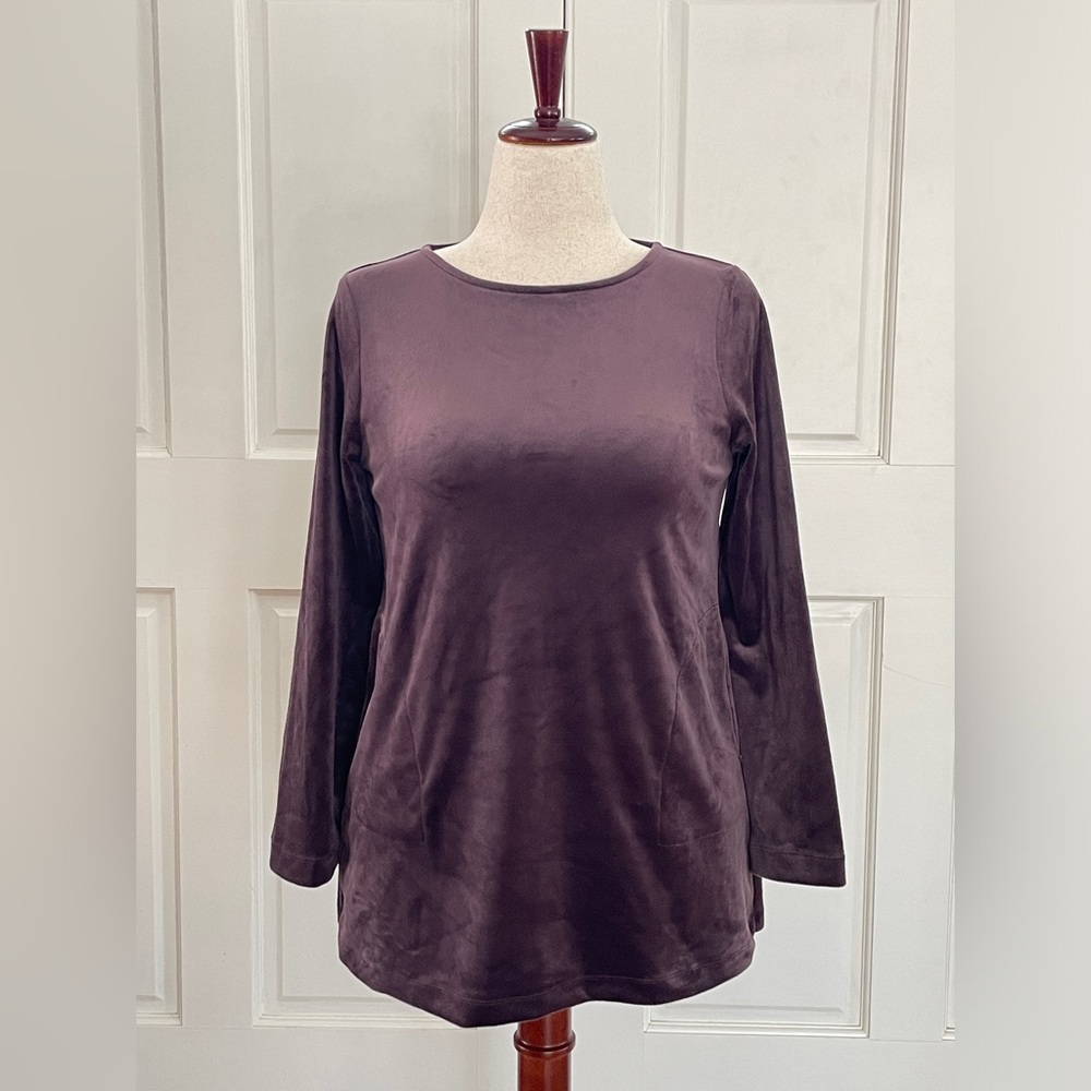 J. Jill Purple Velvet Women's Long Sleeve Top